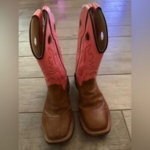 Old West Kids Boots in Pink and Brown